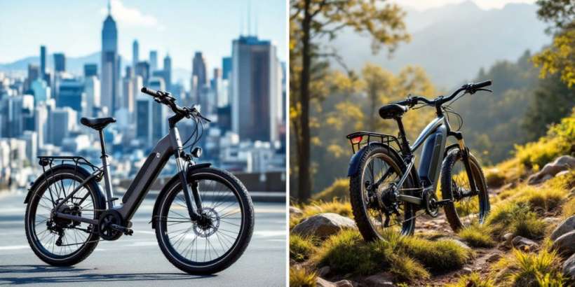 Stadt-E-Bike und Mountain-E-Bike im Vergleich.