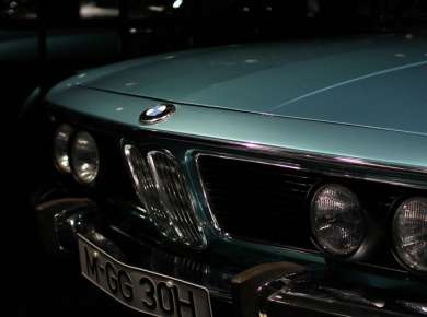 classic teal BMW car