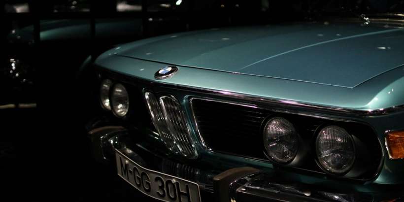 classic teal BMW car