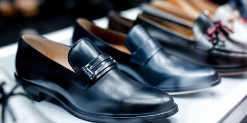 Nahaufnahme von Deichmann Schuhen in verschiedenen Farben.