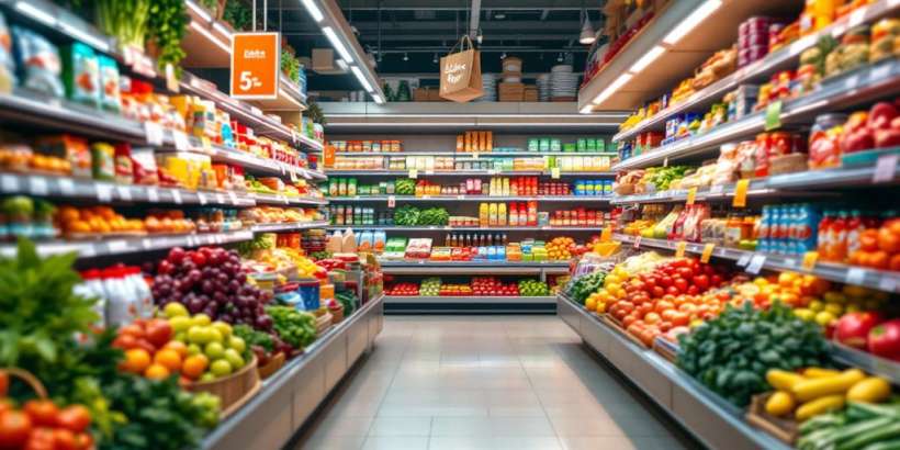 Ein gut sortierter Lebensmittelladen mit frischen Produkten.