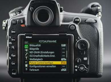 a digital camera with a large screen on it