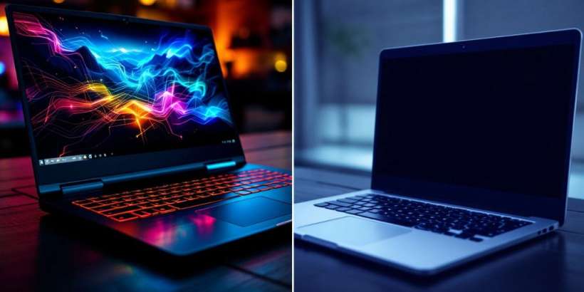 Gaming-Laptop und Business-Laptop, zwei verschiedene Stile.