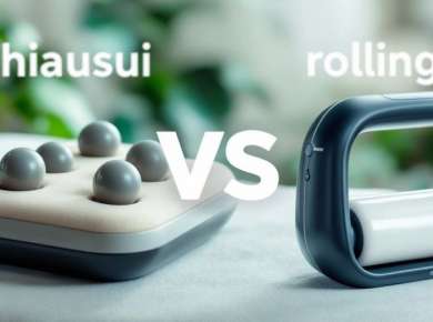 Vergleich von Shiatsu- und Rollenmassagegeräten.
