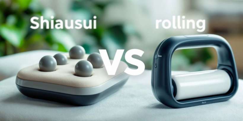Vergleich von Shiatsu- und Rollenmassagegeräten.