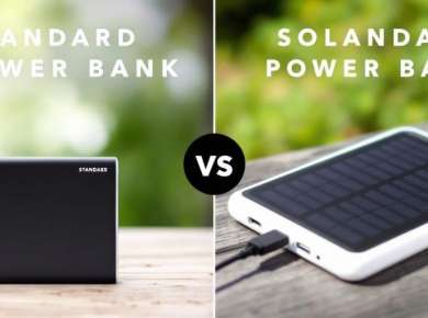 Stromversorgung: Standard-Powerbank und Solar-Powerbank im Vergleich.