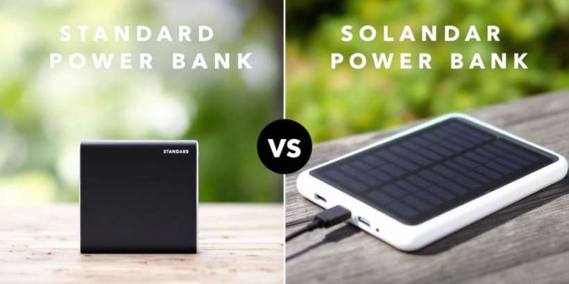 Stromversorgung: Standard-Powerbank und Solar-Powerbank im Vergleich.