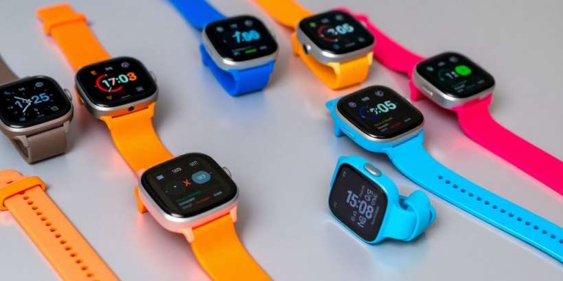 Preiswerte Smartwatches in verschiedenen Farben und Designs.