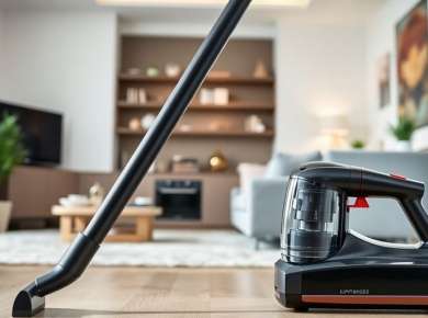 Kabeloser Staubsauger in einem modernen Zuhause.