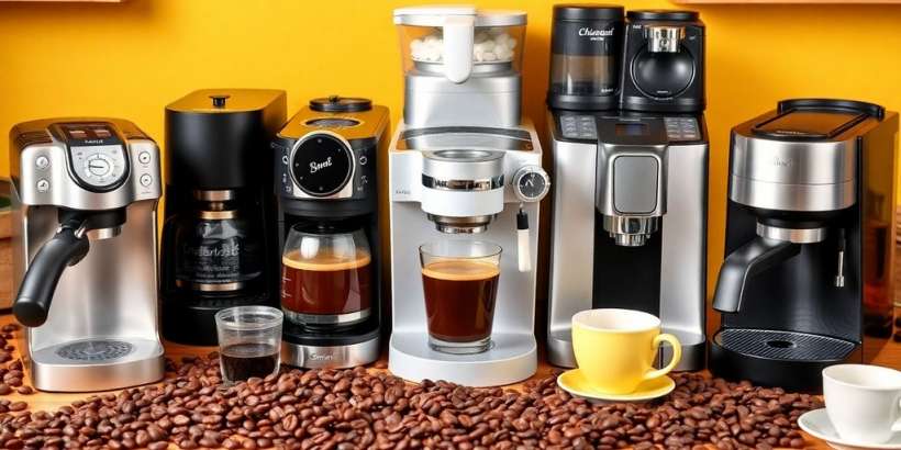 Kaffeemaschinen und Kaffeetassen in einer gemütlichen Küche.