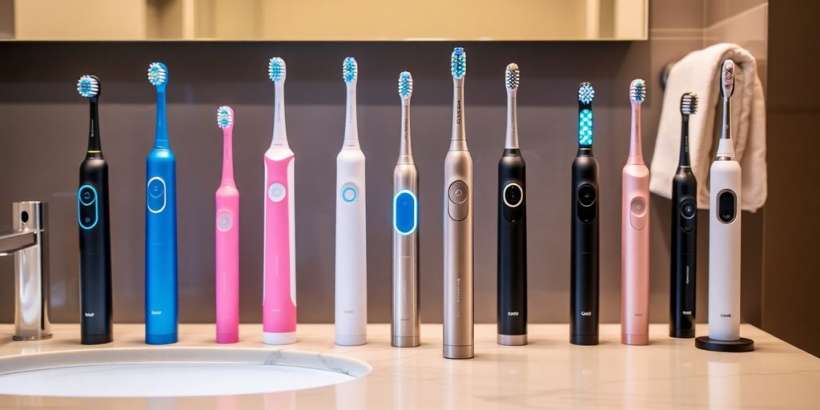 Naheinstellung von elektrischen Zahnbürsten auf einem Waschbecken