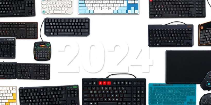 Verschiedene Tastaturmodelle in ansprechender Anordnung.