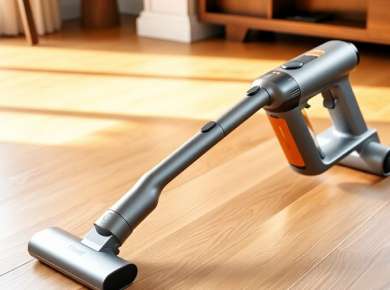 Kabelloser Staubsauger auf einem modernen Holzboden