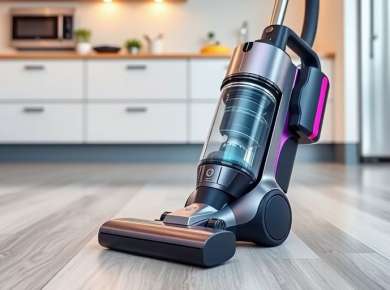 Vakuumreiniger auf einem modernen Küchenboden.