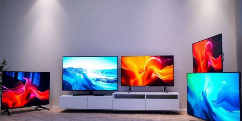 Moderne Fernseher in einem gemütlichen Wohnzimmer.