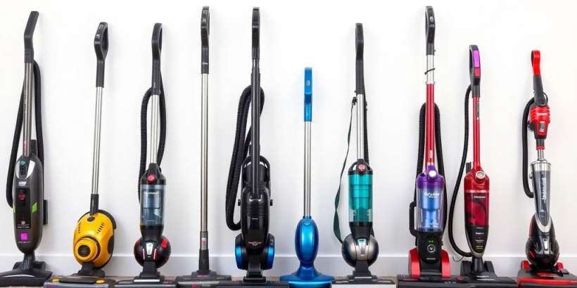 Die besten Staubsauger 2025 in einer ansprechenden Anordnung.