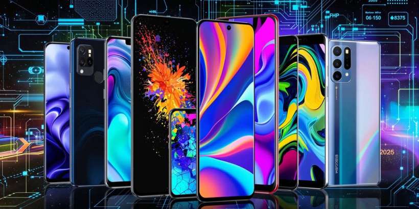 Die neuesten Smartphones des Jahres 2025 in einer Collage.