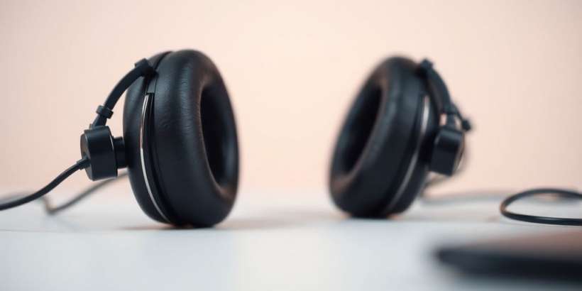 Hochwertige Kopfhörer mit elegantem Design auf weichem Hintergrund.