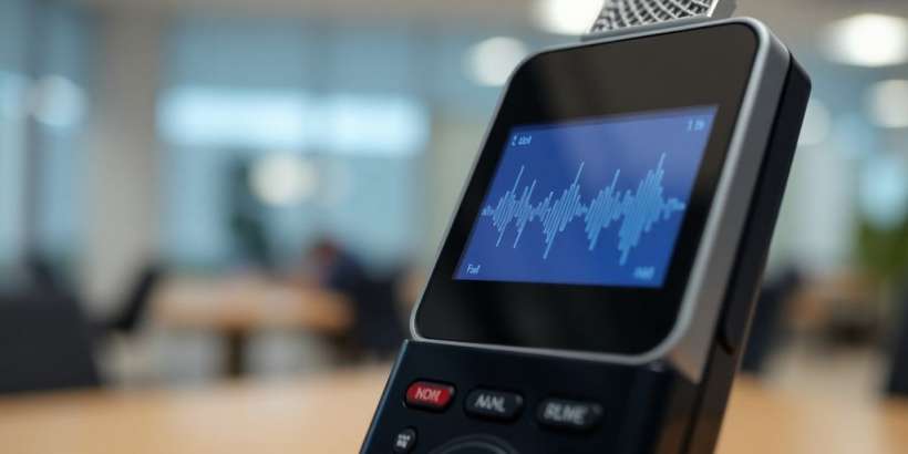 Digitales Diktiergerät, Mikrofon, Audio-Wellenformen, Technologie