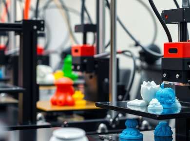 Verschiedene 3D-Drucker drucken filigrane Objekte