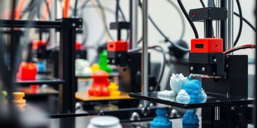Verschiedene 3D-Drucker drucken filigrane Objekte