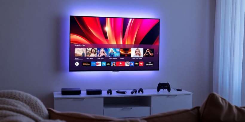 Verschiedene Streaming-Geräte und Fernseher.