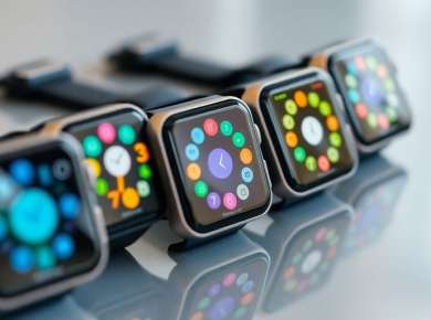 Verschiedene Smartwatches auf einem Tisch
