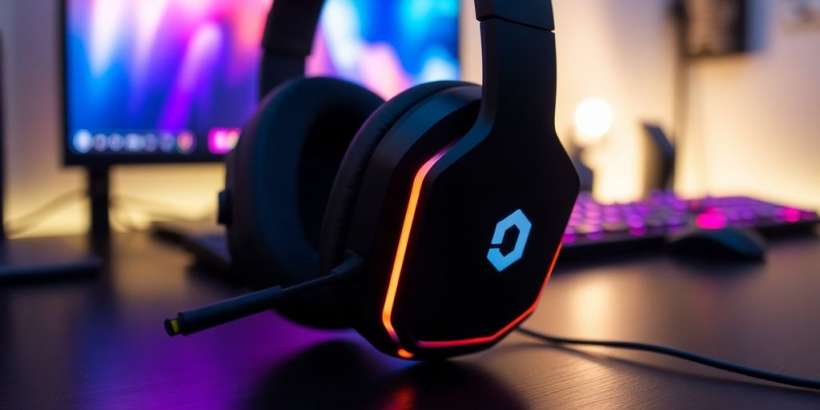 Gaming-Headset auf Gaming-Setup