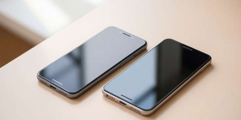 Mehrere Smartphones auf einem Tisch